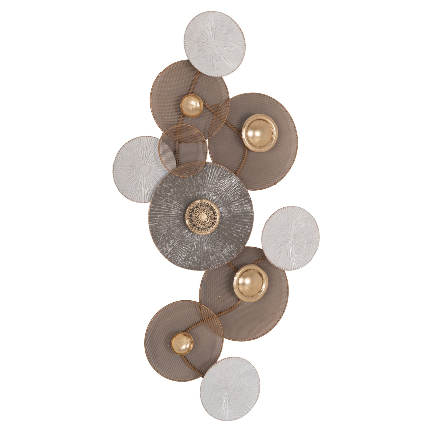 METAL WALL DECORATION HM7165 GOLD WHITE 91x6x50Y cm.
