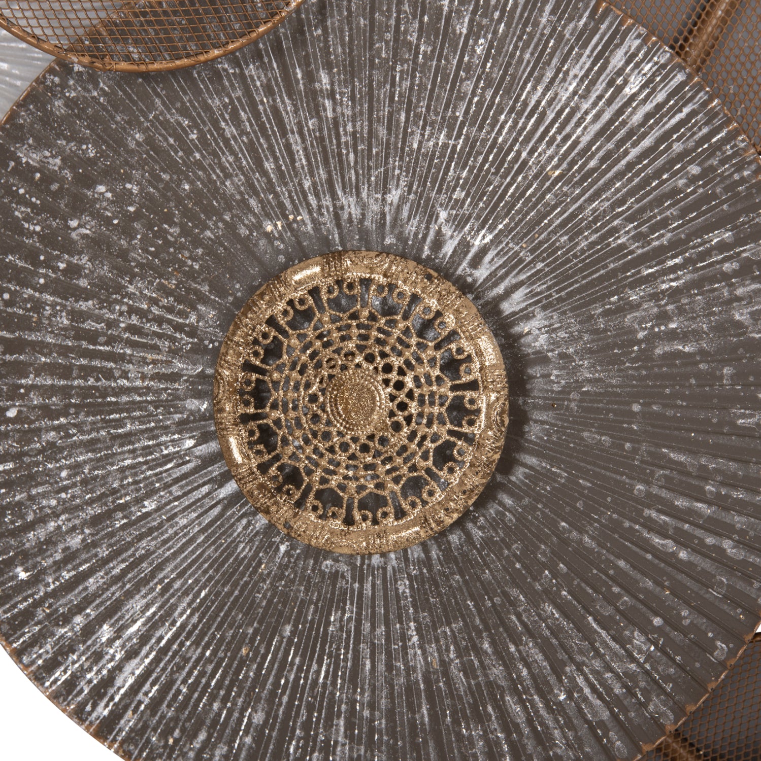 METAL WALL DECORATION HM7165 GOLD WHITE 91x6x50Y cm.