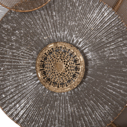 METAL WALL DECORATION HM7165 GOLD WHITE 91x6x50Y cm.