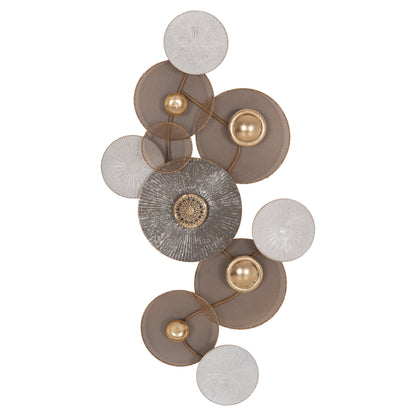METAL WALL DECORATION HM7165 GOLD WHITE 91x6x50Y cm.