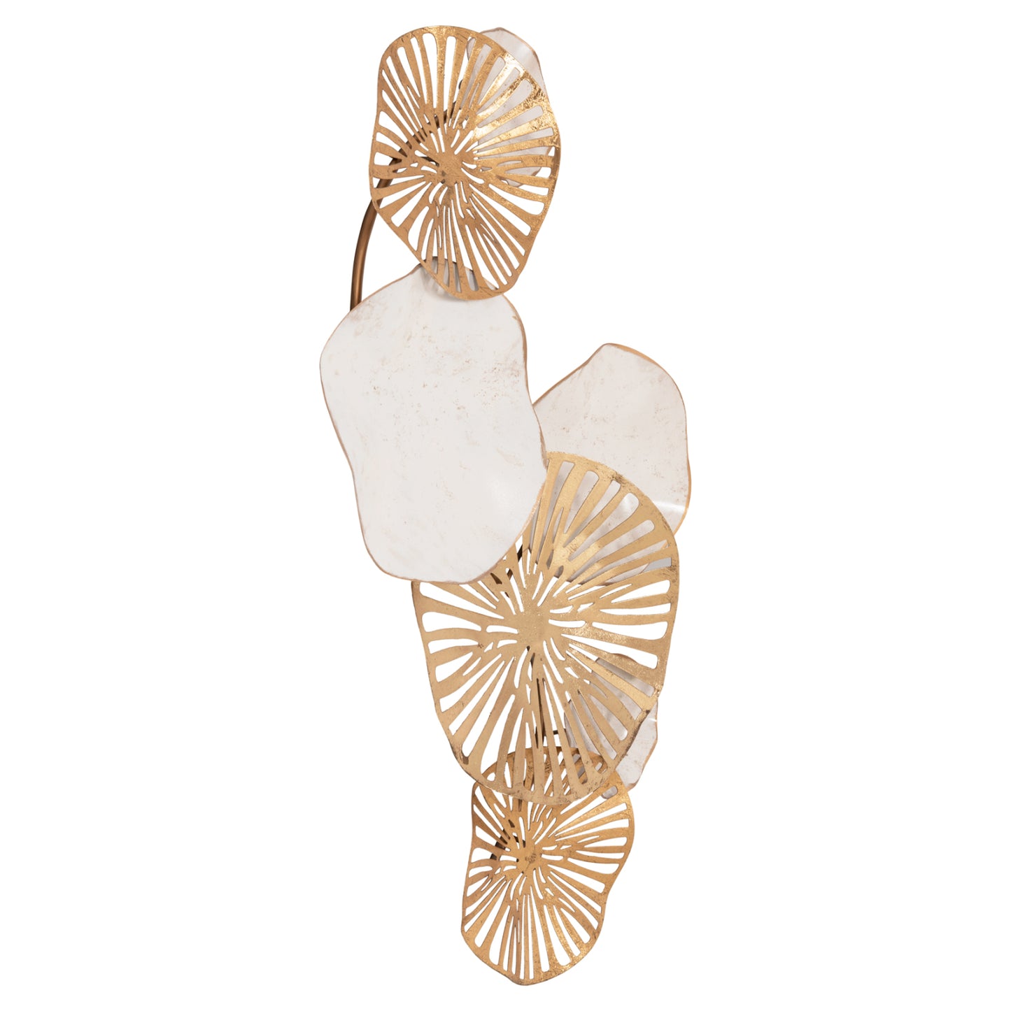 METALLIC WALL DECORATION HM7177 GOLD WHITE 74x10x38Η cm.