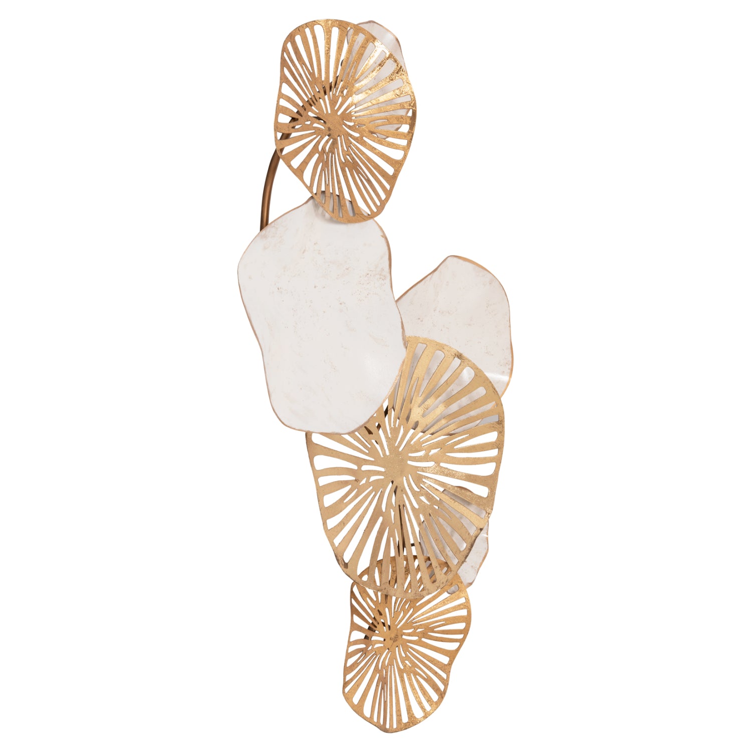 METALLIC WALL DECORATION HM7177 GOLD WHITE 74x10x38Η cm.