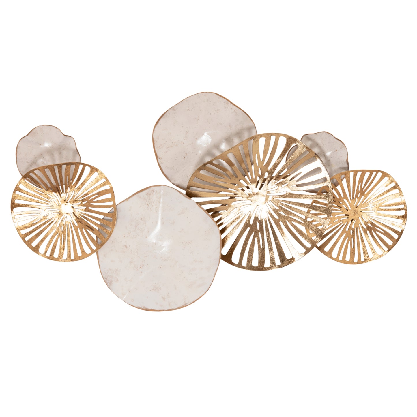 METALLIC WALL DECORATION HM7177 GOLD WHITE 74x10x38Η cm.