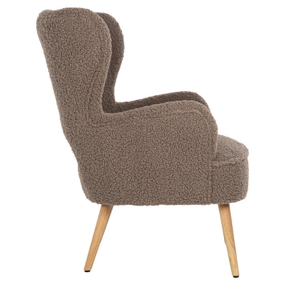 ARMCHAIR MYLIE HM8394.25 BOUCLE FABRIC LIGHT BROWN COLOR  67x75x93Hcm.