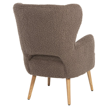 ARMCHAIR MYLIE HM8394.25 BOUCLE FABRIC LIGHT BROWN COLOR  67x75x93Hcm.
