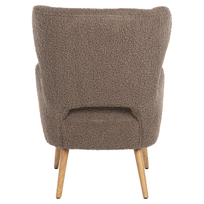 ARMCHAIR MYLIE HM8394.25 BOUCLE FABRIC LIGHT BROWN COLOR  67x75x93Hcm.