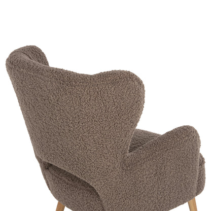 ARMCHAIR MYLIE HM8394.25 BOUCLE FABRIC LIGHT BROWN COLOR  67x75x93Hcm.