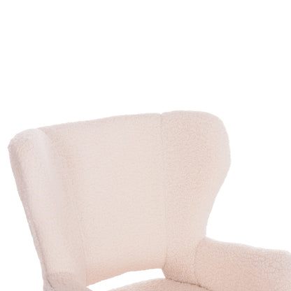 ARMCHAIR MYLIE HM8394.23 WHITE BOUCLE FABRIC 66x76x90Hcm.