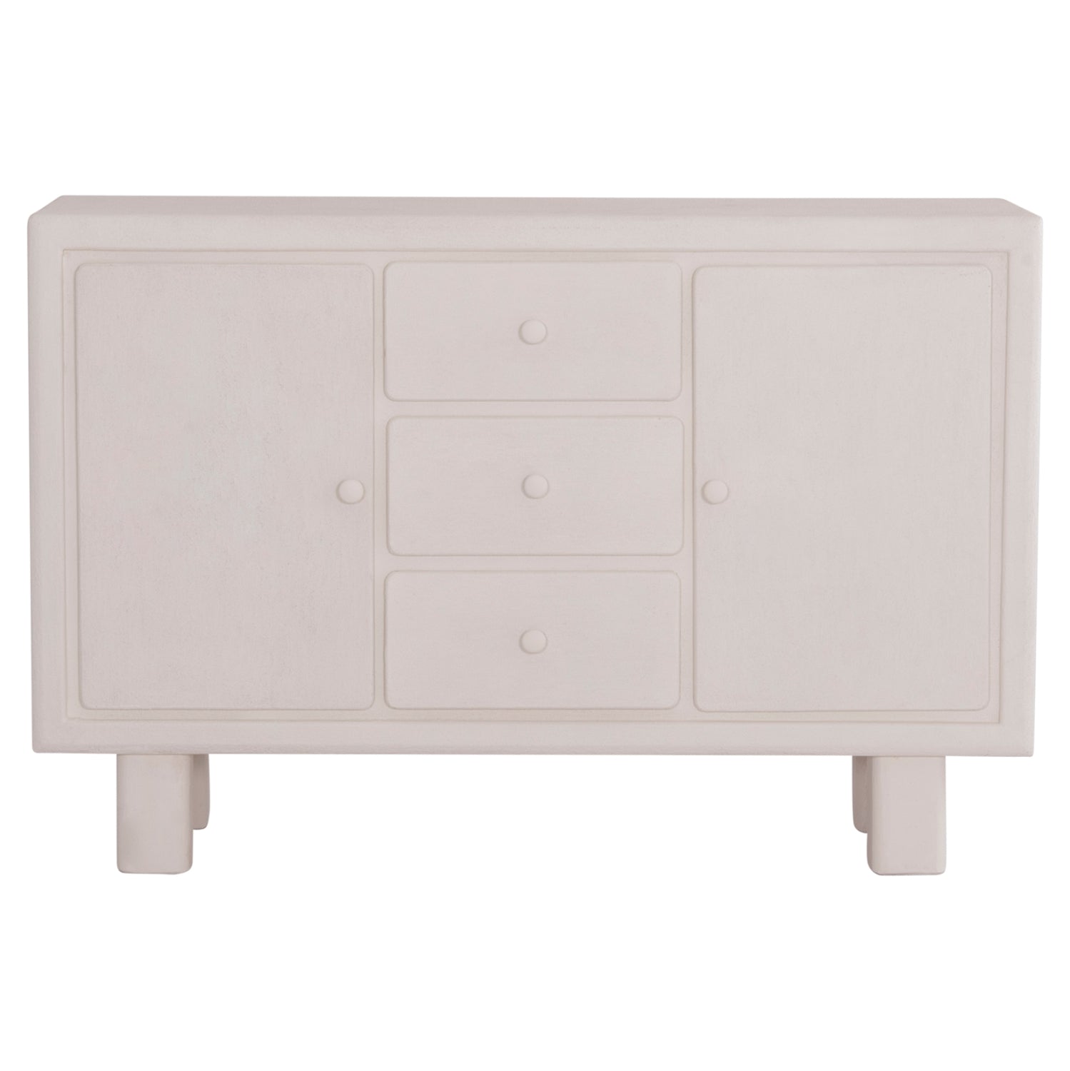 BUFFET SERIES SANTORINI HM18048 MDF IN OFF-WHITE COLOR-3 DRAWERS & 2 DOORS 120x38x80Hcm.