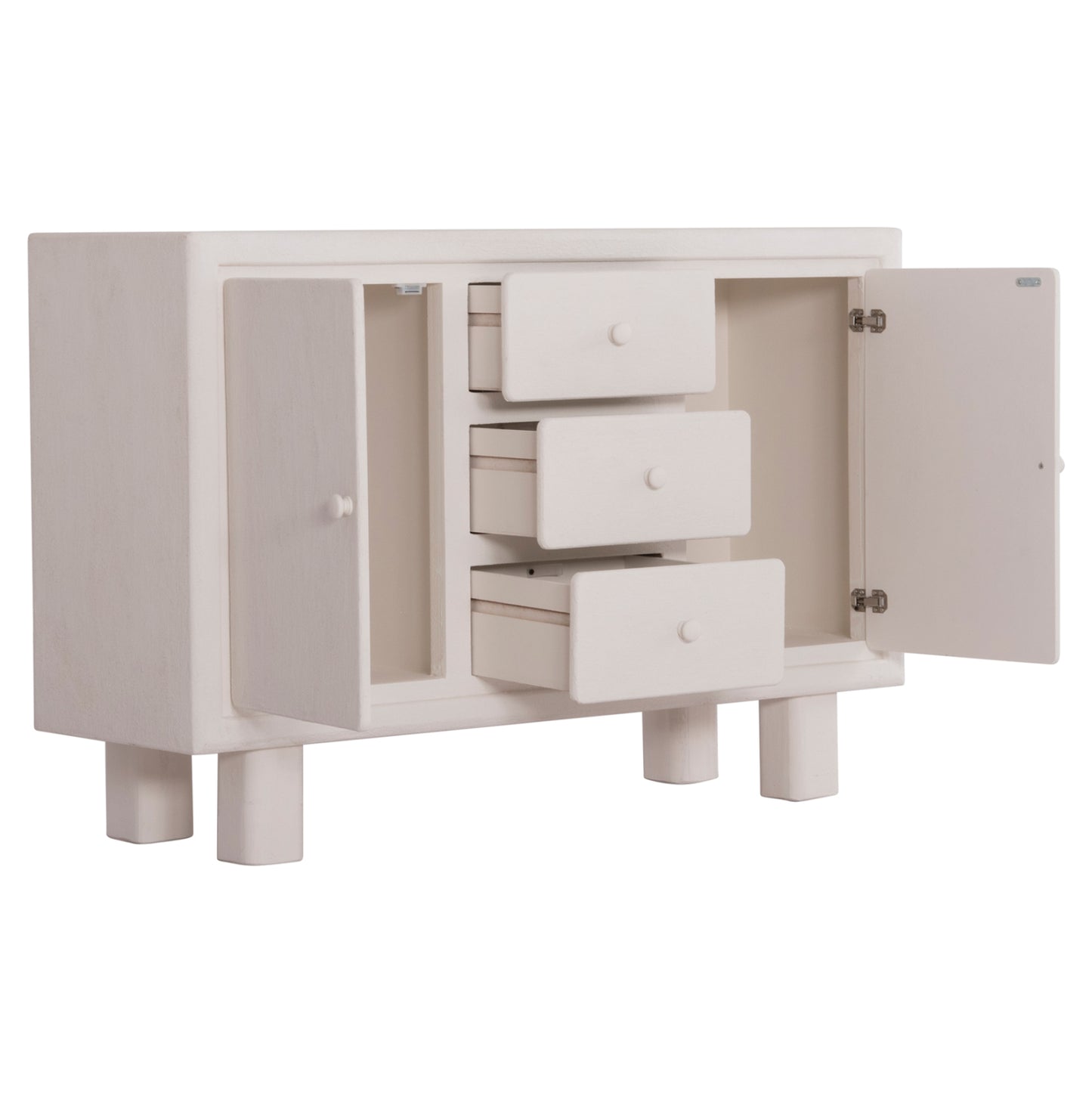BUFFET SERIES SANTORINI HM18048 MDF IN OFF-WHITE COLOR-3 DRAWERS & 2 DOORS 120x38x80Hcm.