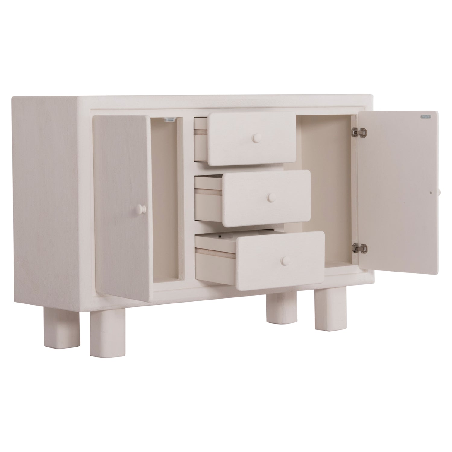 BUFFET SERIES SANTORINI HM18048 MDF IN OFF-WHITE COLOR-3 DRAWERS & 2 DOORS 120x38x80Hcm.