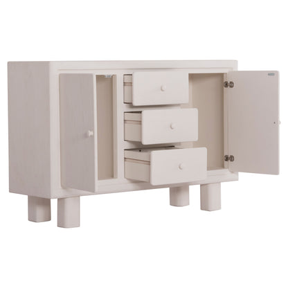 BUFFET SERIES SANTORINI HM18048 MDF IN OFF-WHITE COLOR-3 DRAWERS & 2 DOORS 120x38x80Hcm.