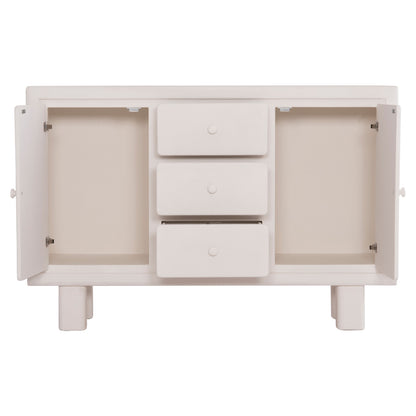 BUFFET SERIES SANTORINI HM18048 MDF IN OFF-WHITE COLOR-3 DRAWERS & 2 DOORS 120x38x80Hcm.