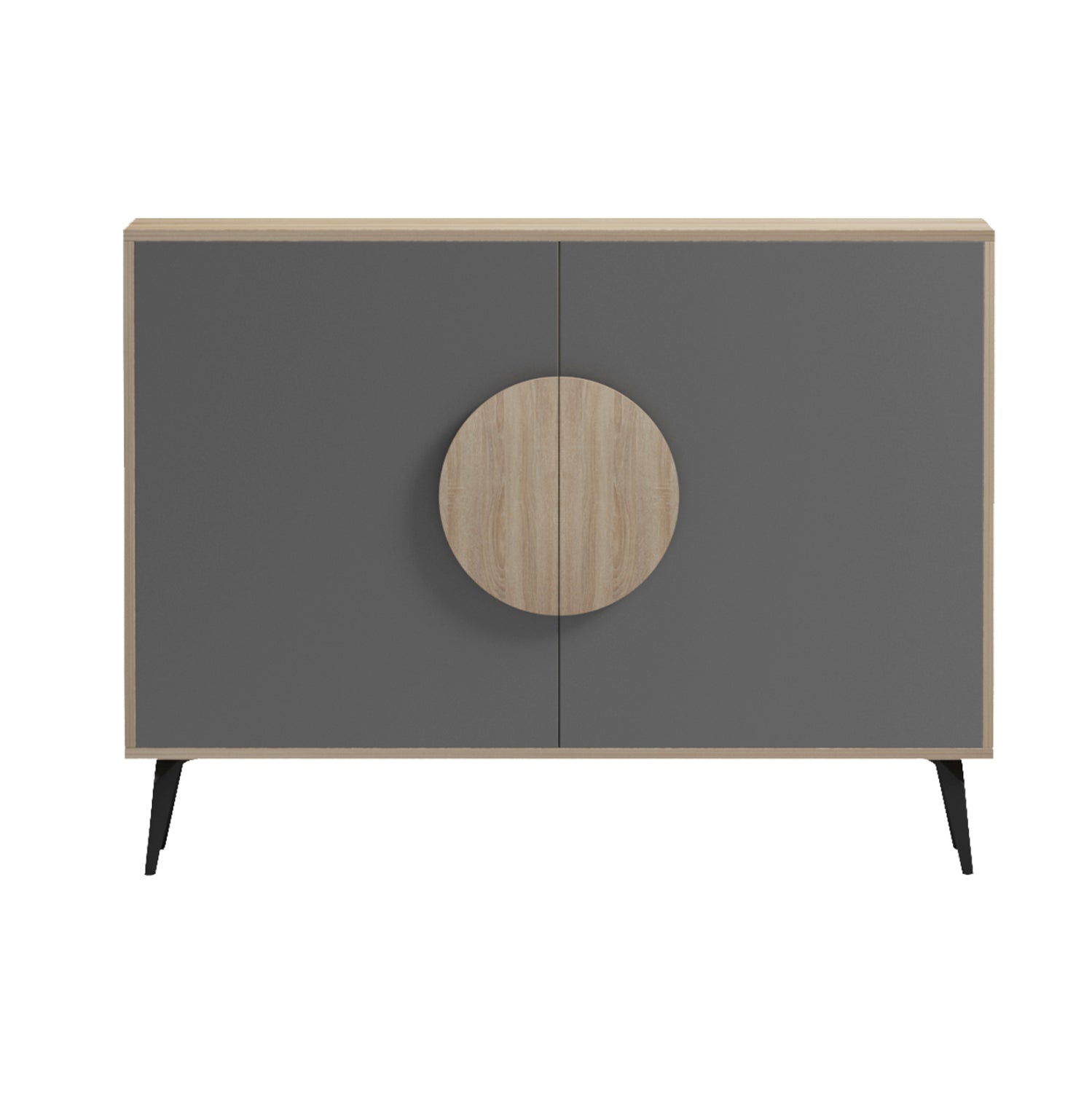 SIDEBOARD SAVORE HM18367.13 MELAMINE IN SONAMA/GREY--BLACK METAL LEGS 110x35.5x82Hcm.