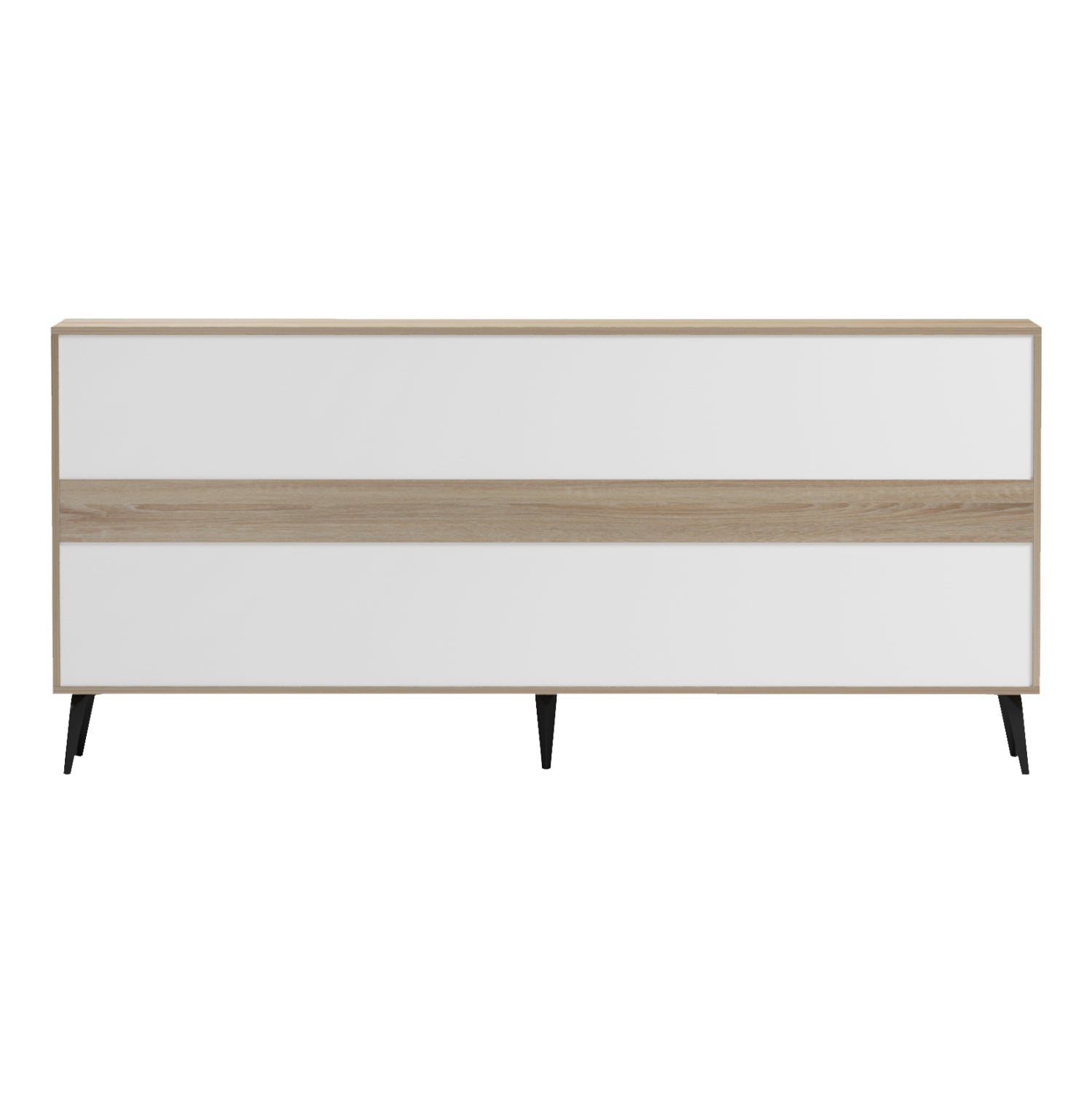 SIDEBOARD SAVORE HM18368.11 MELAMINE IN SONAMA/WHITE--BLACK METAL LEGS 180x35.5x82Hcm.