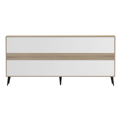 SIDEBOARD SAVORE HM18368.11 MELAMINE IN SONAMA/WHITE--BLACK METAL LEGS 180x35.5x82Hcm.