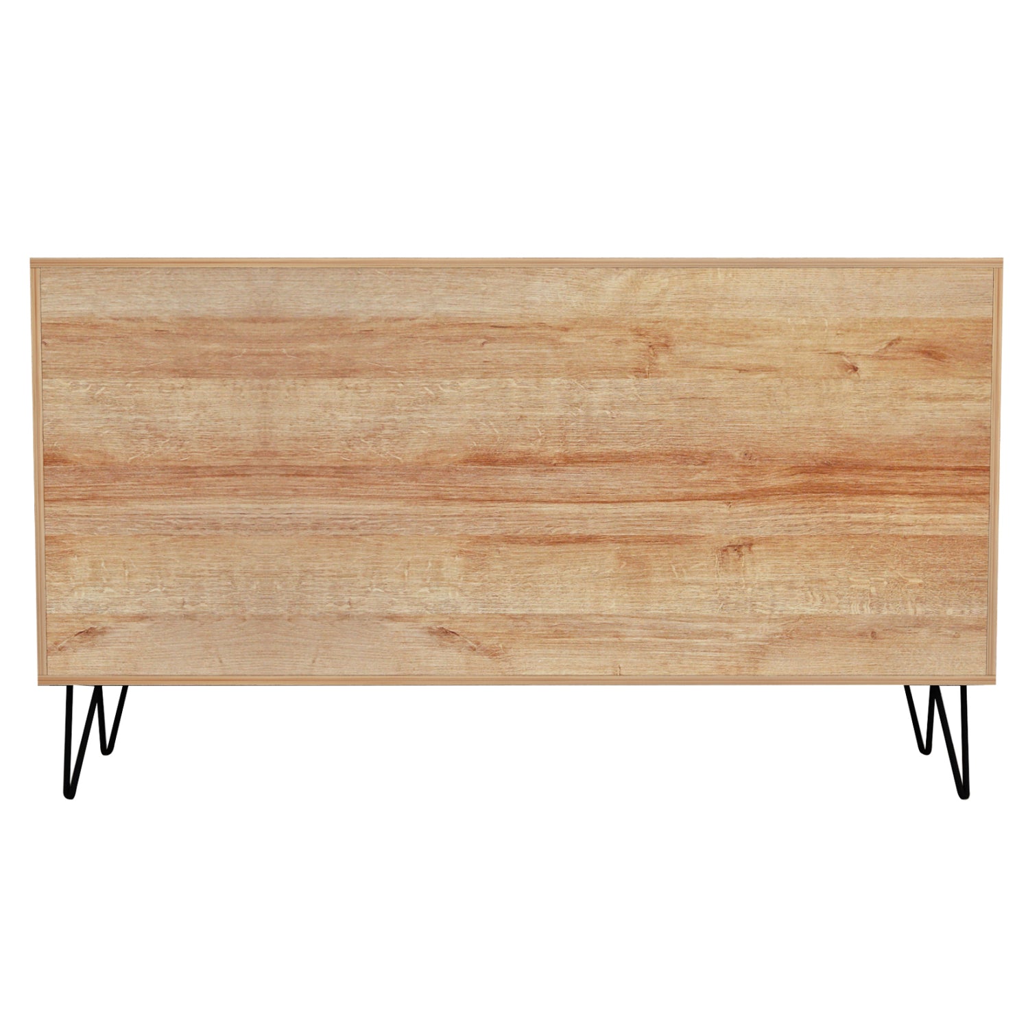SIDEBOARD CABRON HM8874.11 MELAMINE IN NATURAL-ANTHRACITE & BLACK METAL LEGS 142X40X83Hcm.