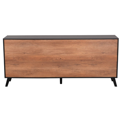 BUFFET KRUDEN HM9446.11 MELAMINE IN BLACK-NATURAL 180x40x78.6Hcm.
