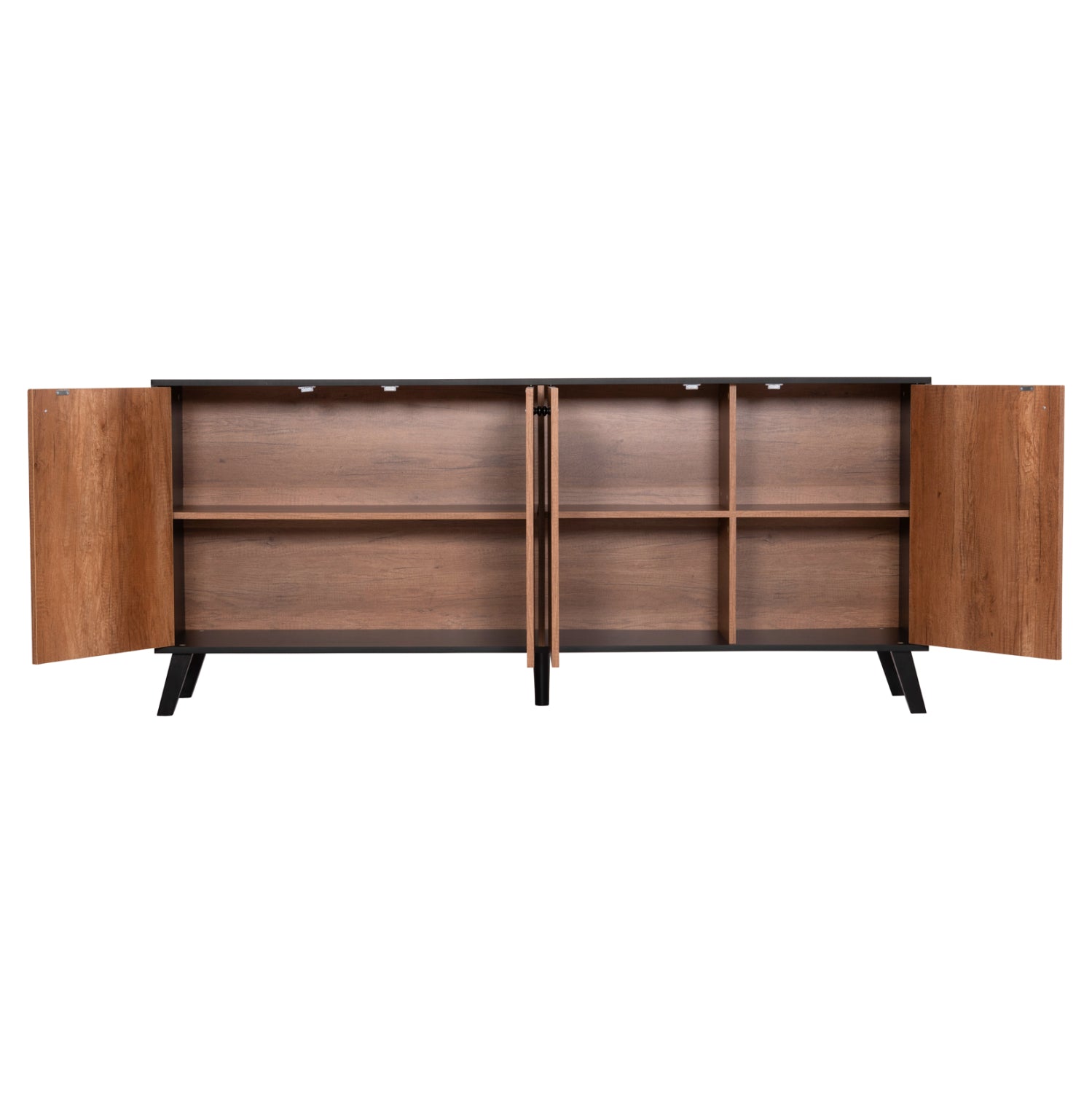 BUFFET KRUDEN HM9446.11 MELAMINE IN BLACK-NATURAL 180x40x78.6Hcm.