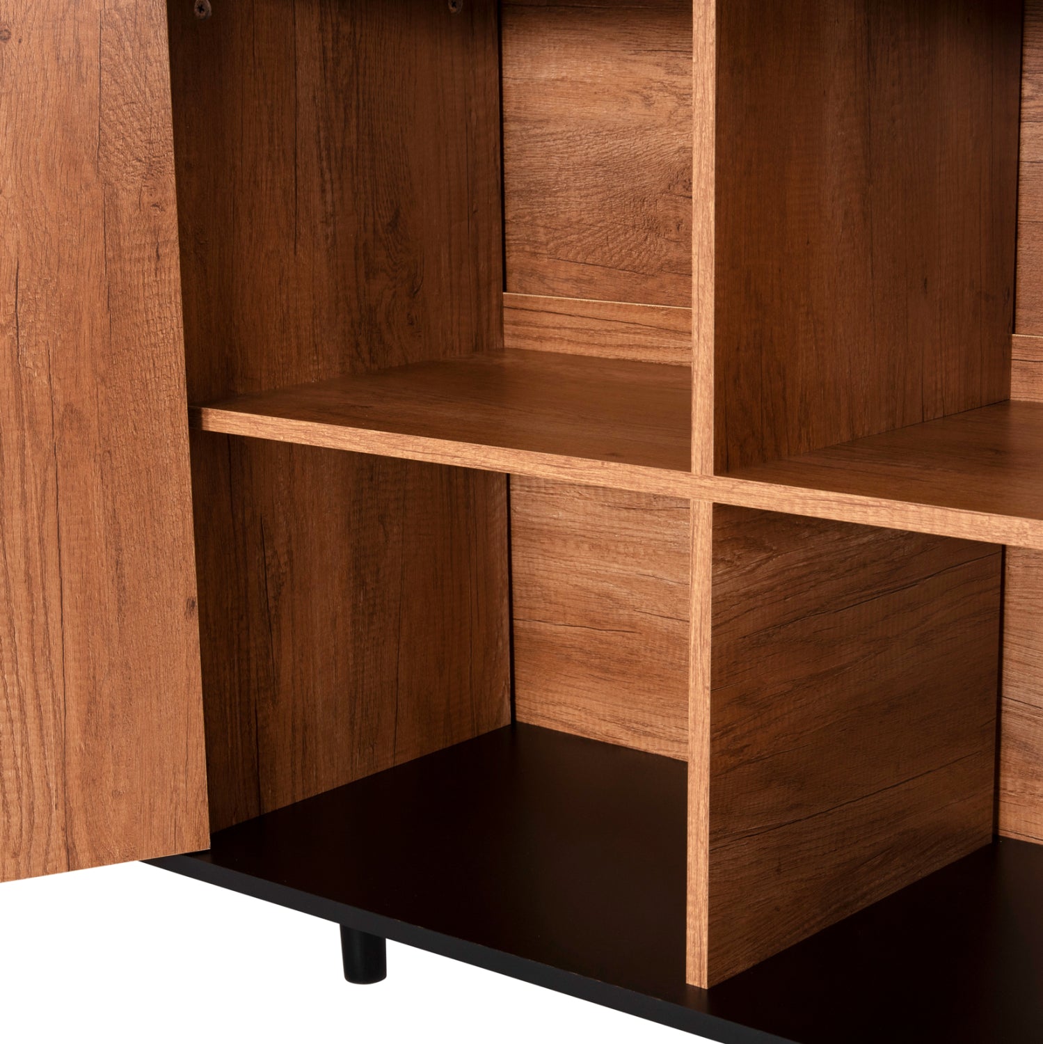 BUFFET KRUDEN HM9446.11 MELAMINE IN BLACK-NATURAL 180x40x78.6Hcm.