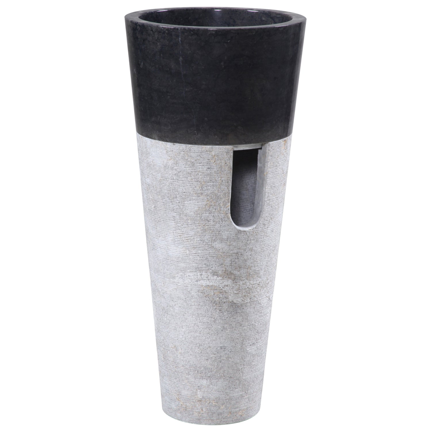 CONE SINK MADE OF MARBLE IN BLACK & GREY Φ40x90Hcm.HM7808.01