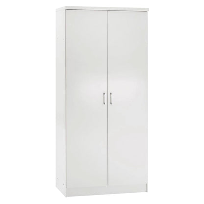 WARDROBE WITH 2 DOORS IN WHITE HM368.05 80x43x181 cm.