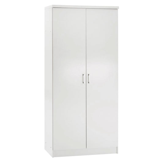 WARDROBE WITH 2 DOORS IN WHITE HM368.05 80x43x181 cm.