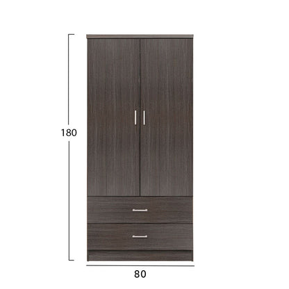 Wardrobe 2 Door with 2 drawers HM338.01 Zebrano 80x41.5x180H