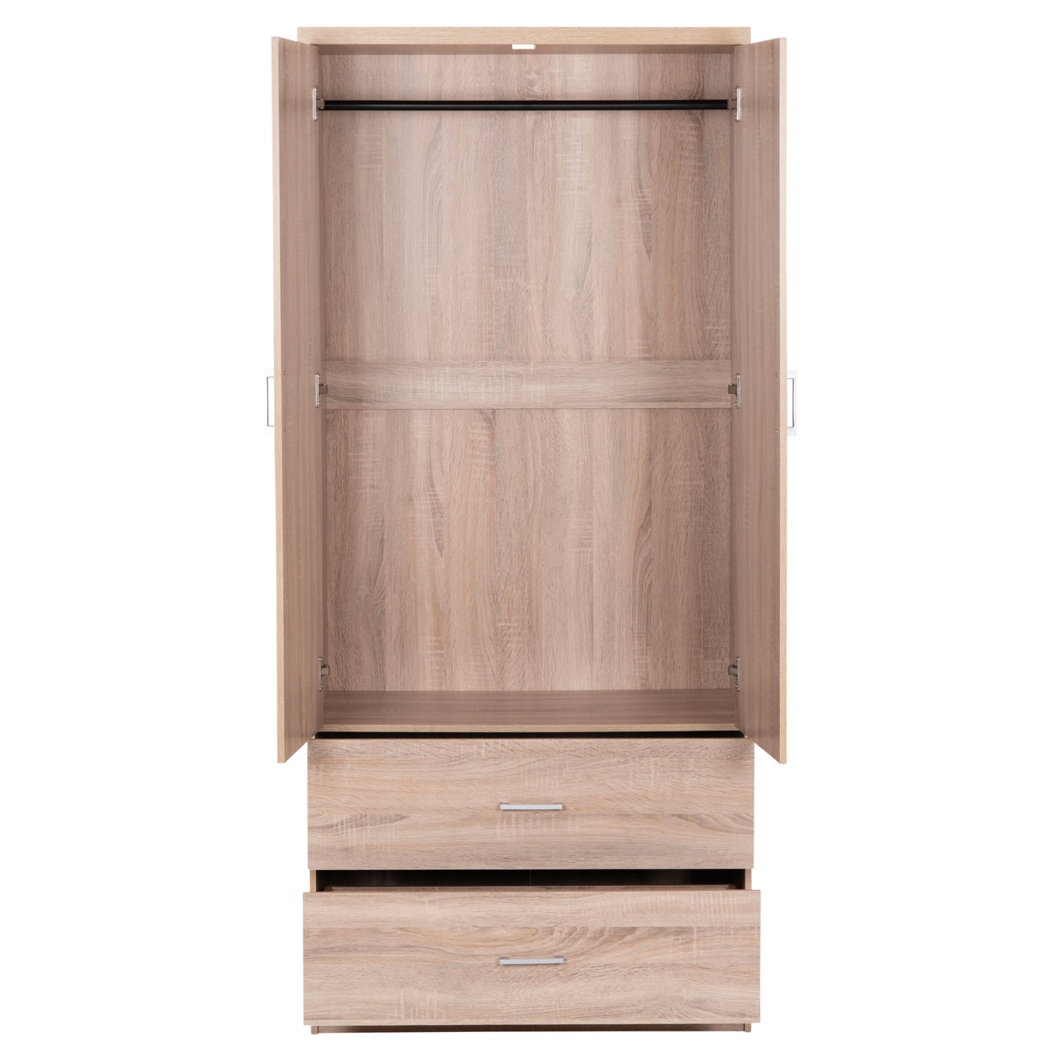 Wardrobe 2 Door with 2 drawers HM338.02 Sonama 80x41.5x180Ηcm.