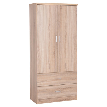 Wardrobe 2 Door with 2 drawers HM338.02 Sonama 80x41.5x180Ηcm.