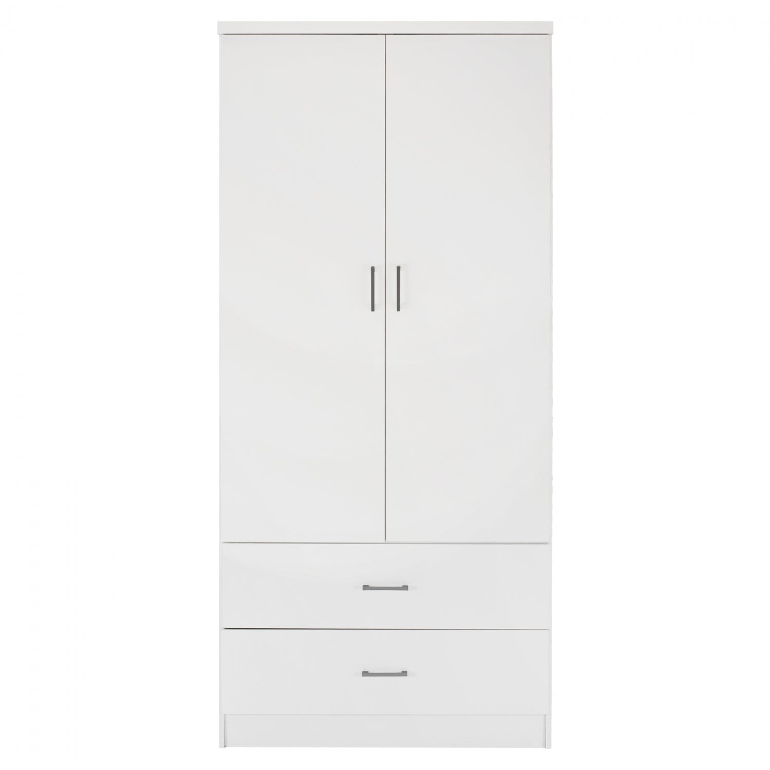 WARDROBE 2 DOORS WITH 2 DRAWERS HM338.05 WHITE 80Χ42,5Χ180,5Υ cm.