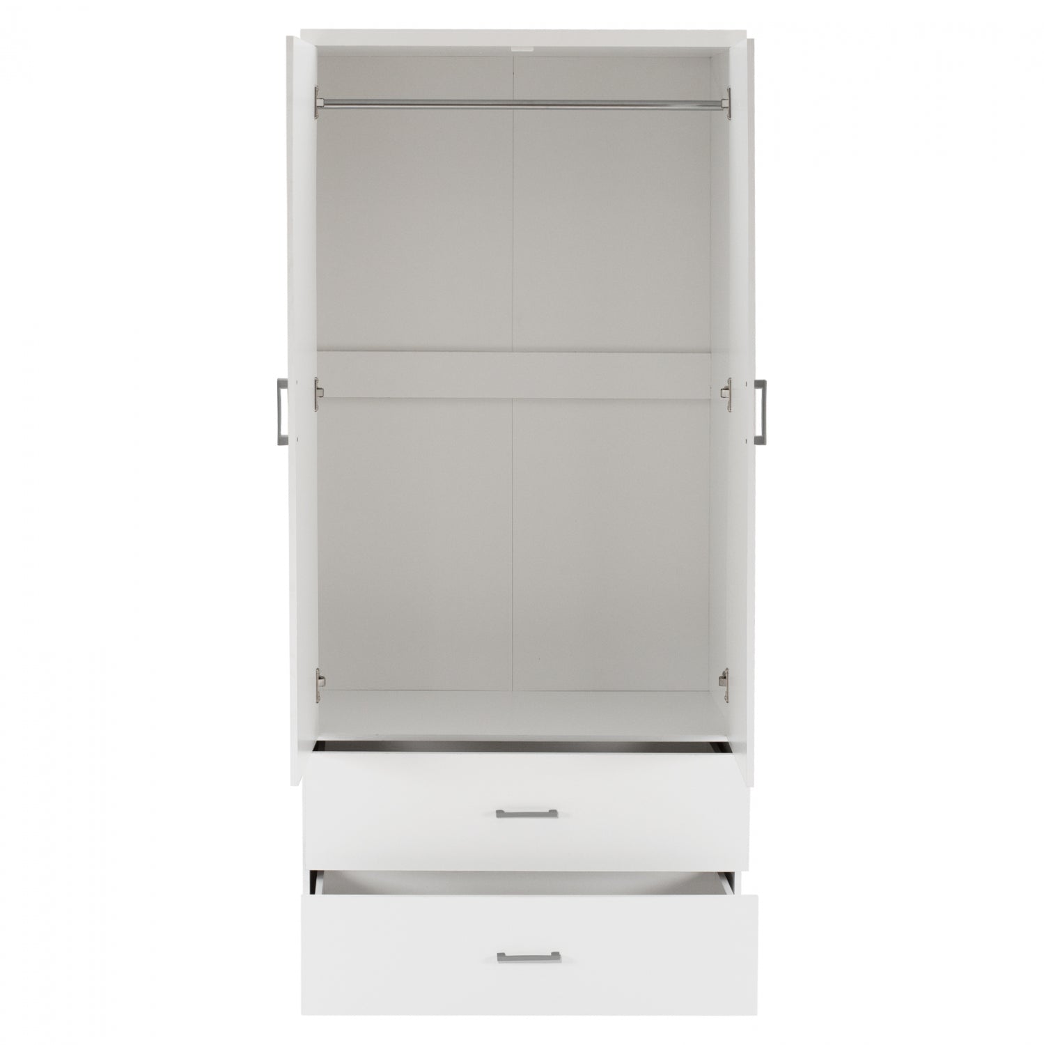 WARDROBE 2 DOORS WITH 2 DRAWERS HM338.05 WHITE 80Χ42,5Χ180,5Υ cm.