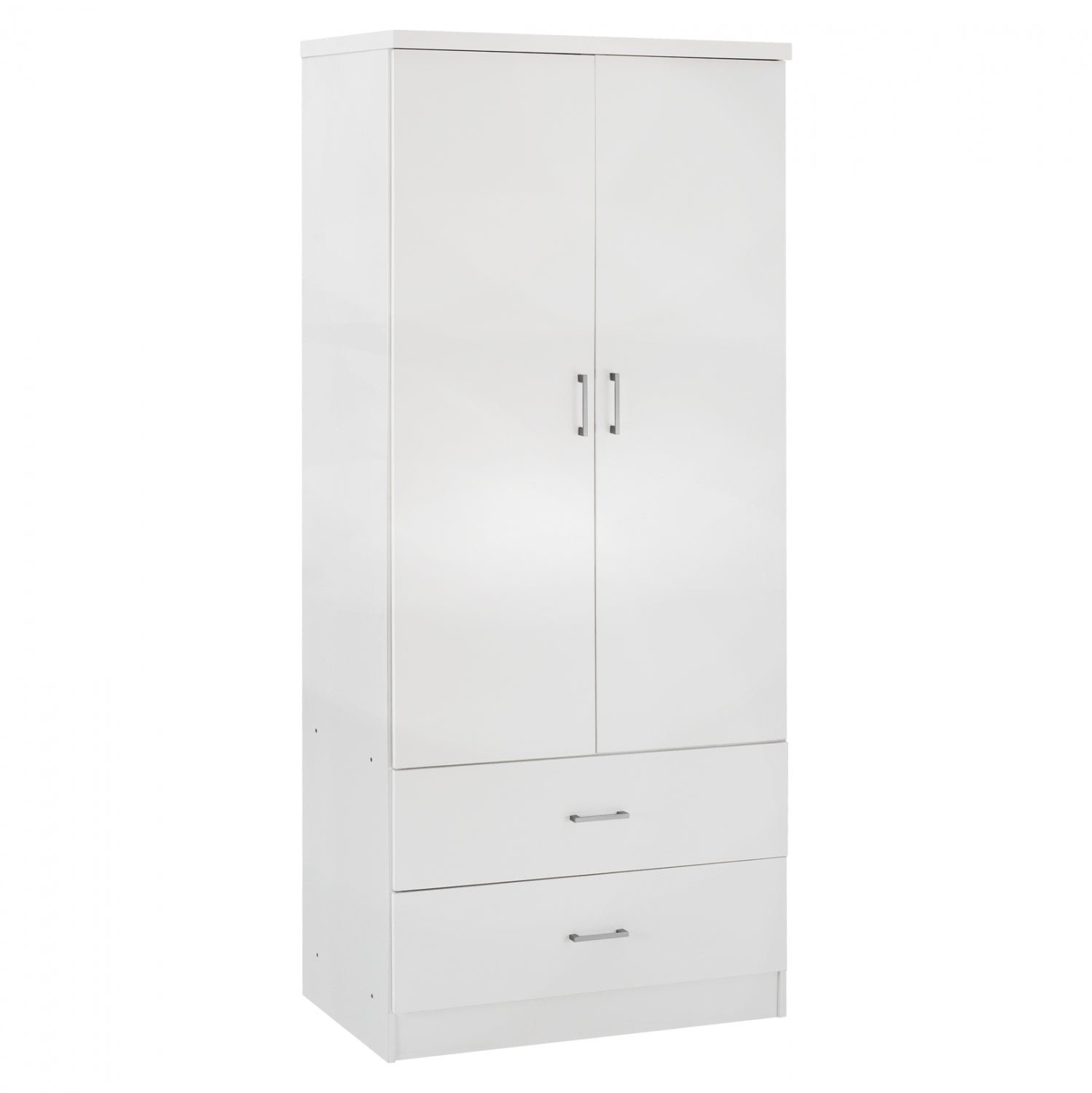 WARDROBE 2 DOORS WITH 2 DRAWERS HM338.05 WHITE 80Χ42,5Χ180,5Υ cm.