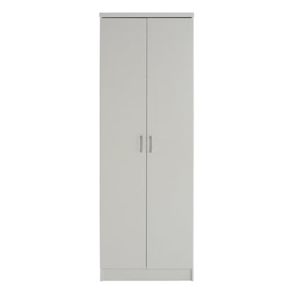 WARDROBE BAILEY HM337.05 2-LEAF 3 SHELVES MELAMINE IN WHITE 60Χ43Χ181H cm.