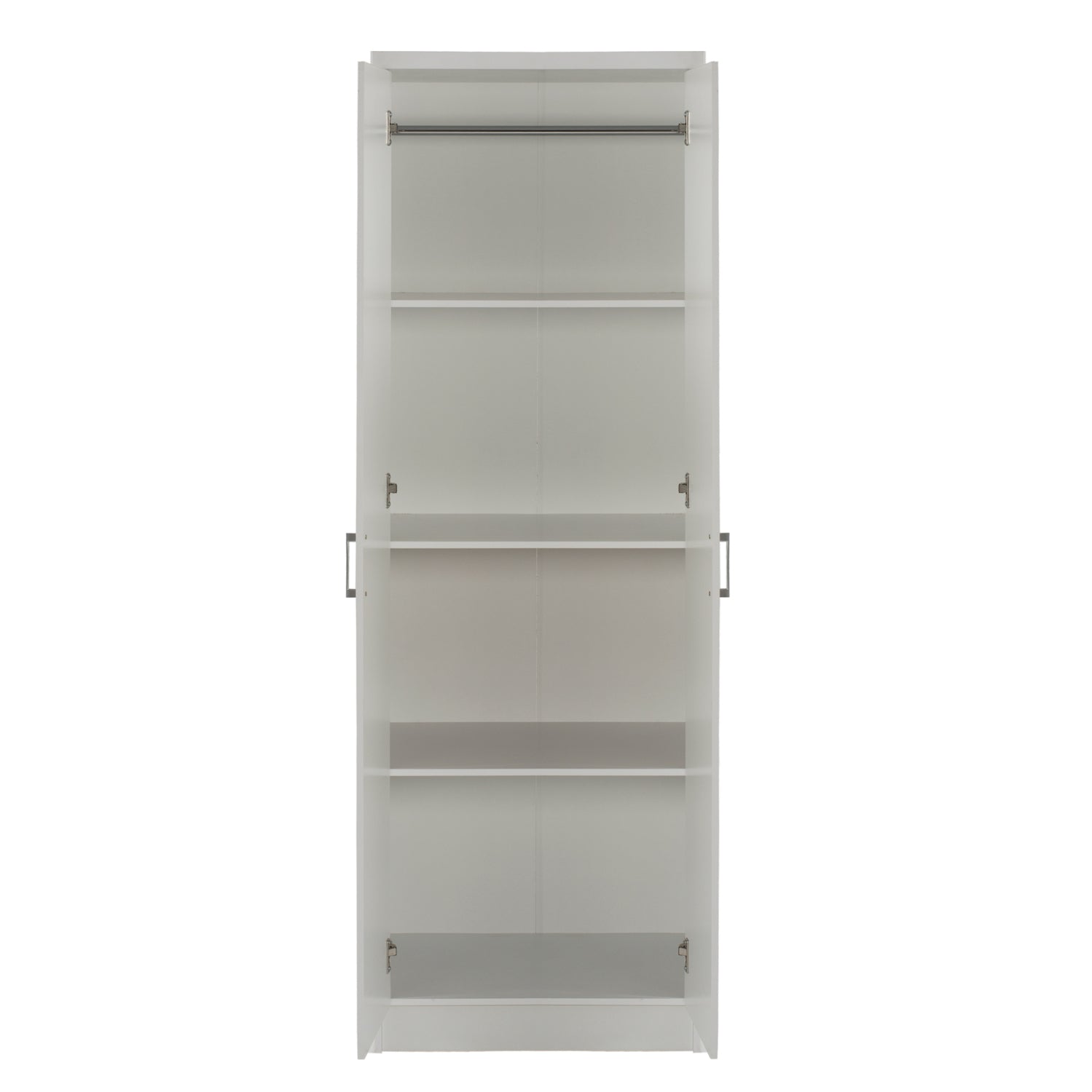 WARDROBE BAILEY HM337.05 2-LEAF 3 SHELVES MELAMINE IN WHITE 60Χ43Χ181H cm.