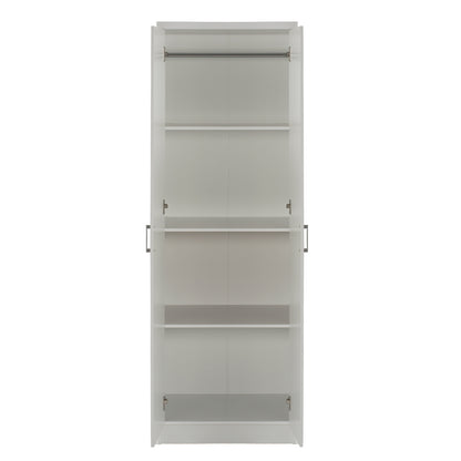 WARDROBE BAILEY HM337.05 2-LEAF 3 SHELVES MELAMINE IN WHITE 60Χ43Χ181H cm.