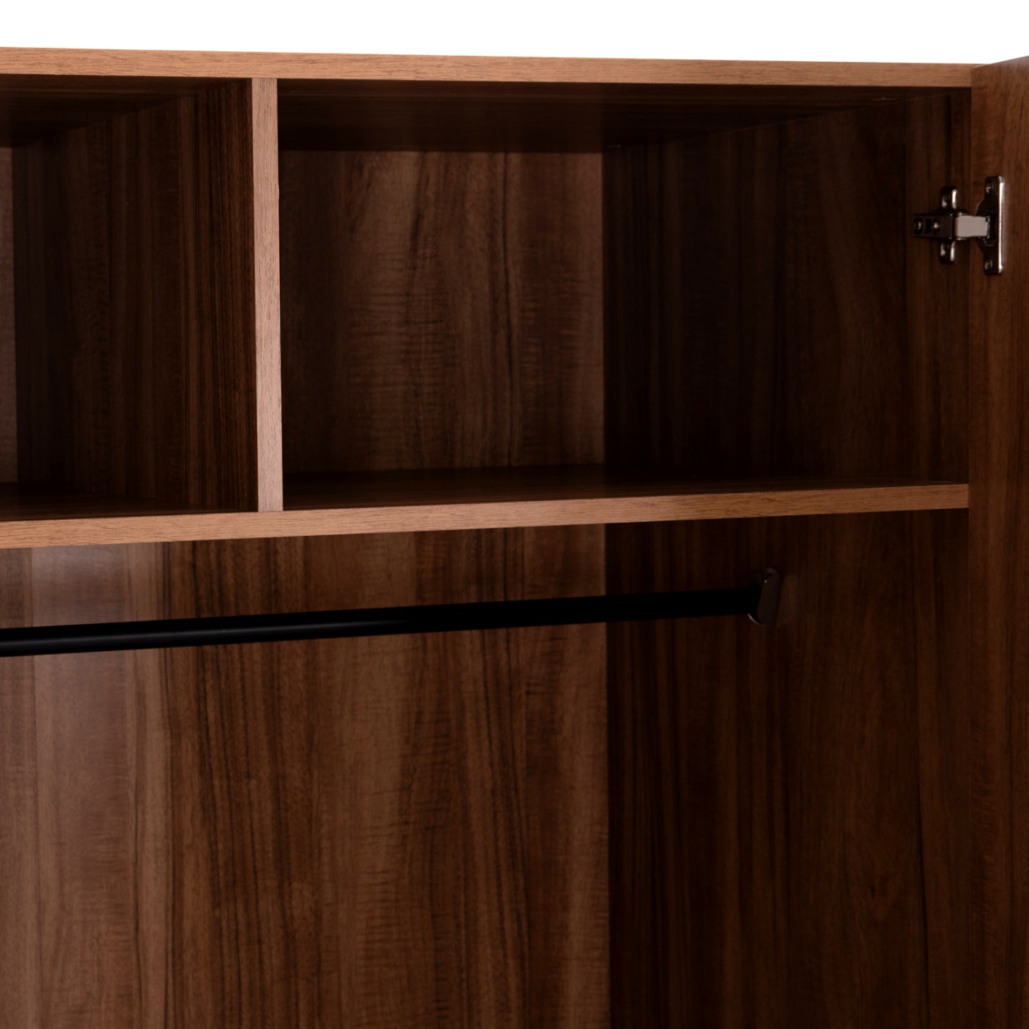 WARDROBE 3-LEAF WITH 2 DRAWERS HARRY HM18390.01 MELAMINE IN NATURAL WOOD & BLACK 150x55x180Hcm