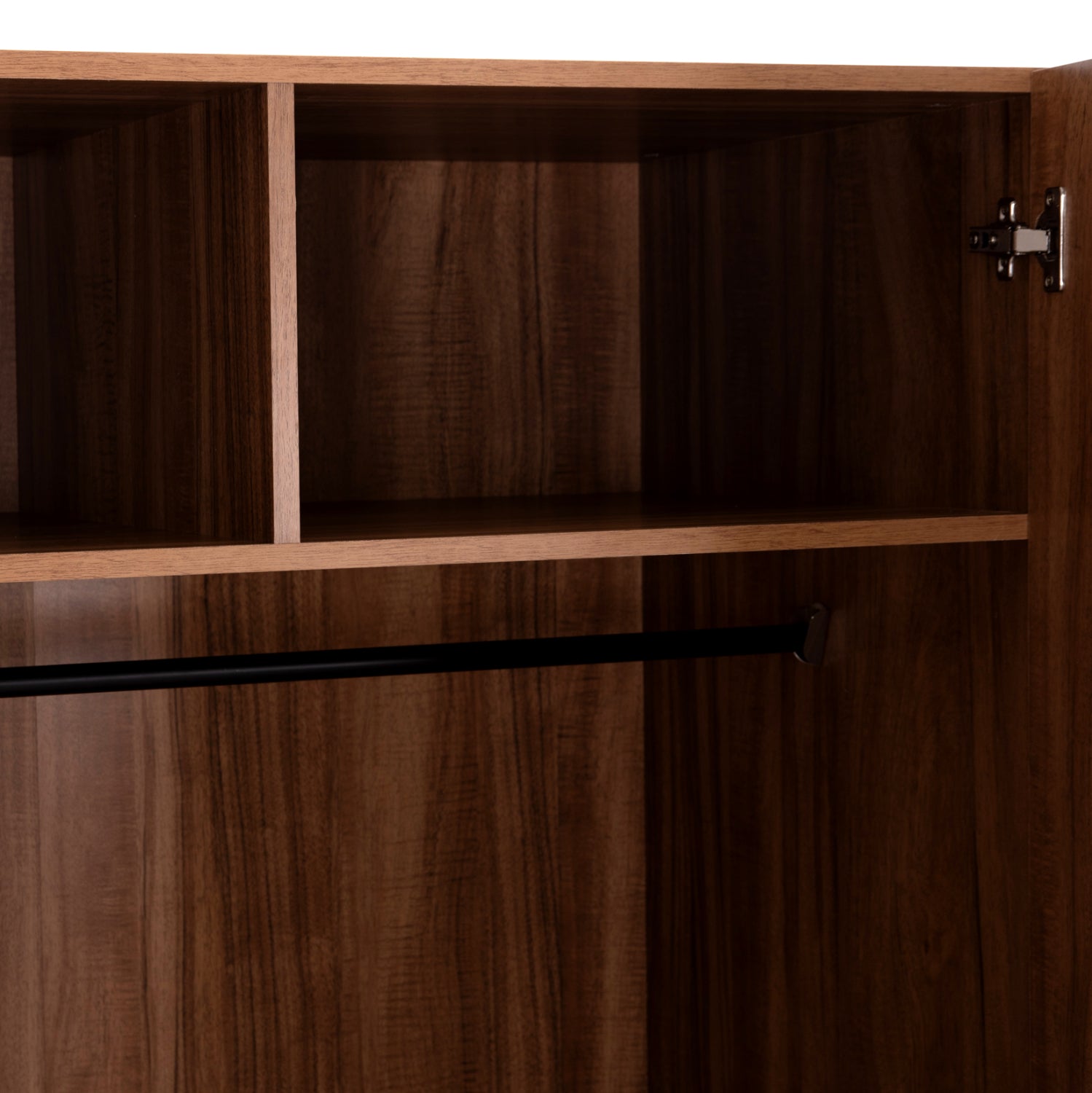 WARDROBE 3-LEAF WITH 2 DRAWERS HARRY HM18390.01 MELAMINE IN NATURAL WOOD & BLACK 150x55x180Hcm