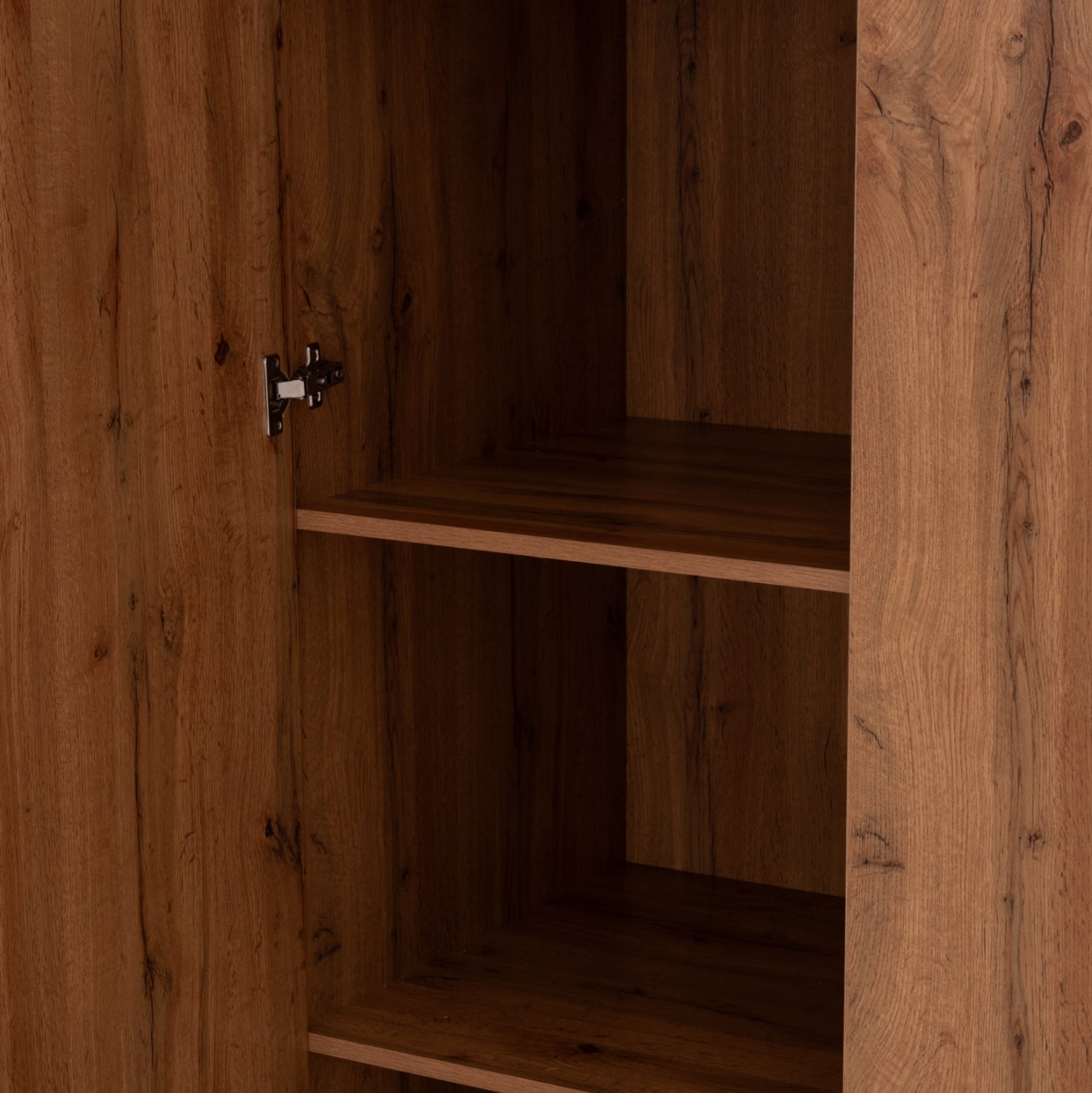 WARDROBE 3-LEAF WITH 2 DRAWERS CARYS HM746.12 MELAMINE IN NATURAL/GREY 150x55.5x160Hcm