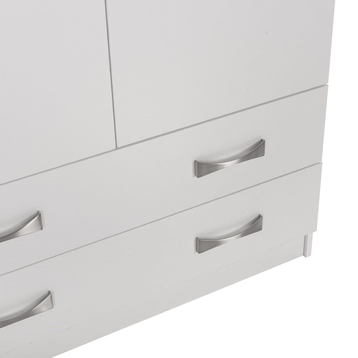 WARDROBE 3-LEAF WITH LOFT CARLY HM10891.05 MELAMINE IN WHITE 150x55x240Hcm