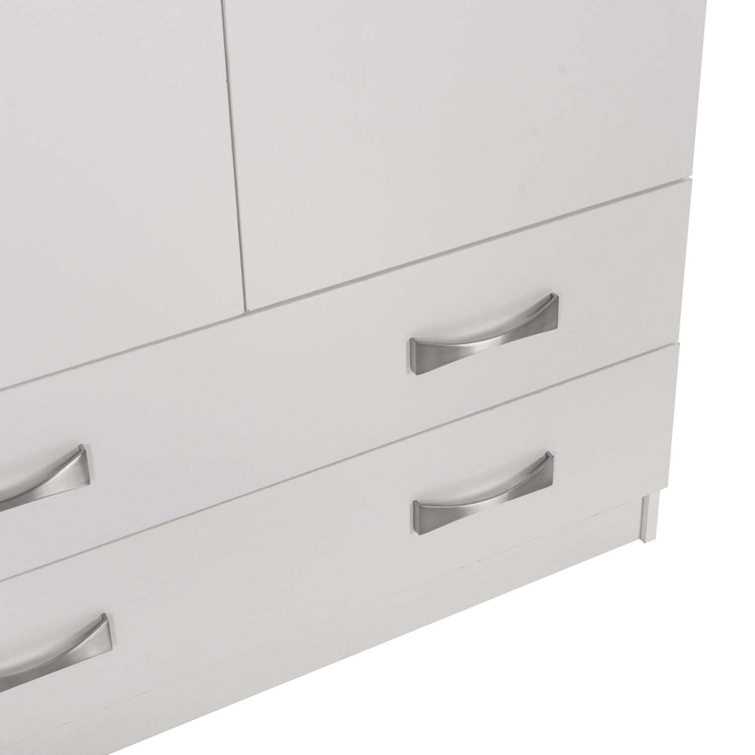 WARDROBE 3-LEAF WITH LOFT CARLY HM10891.05 MELAMINE IN WHITE 150x55x240Hcm