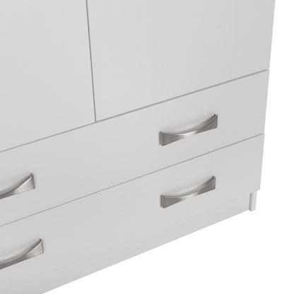 WARDROBE 3-LEAF WITH LOFT CARLY HM10891.05 MELAMINE IN WHITE 150x55x240Hcm