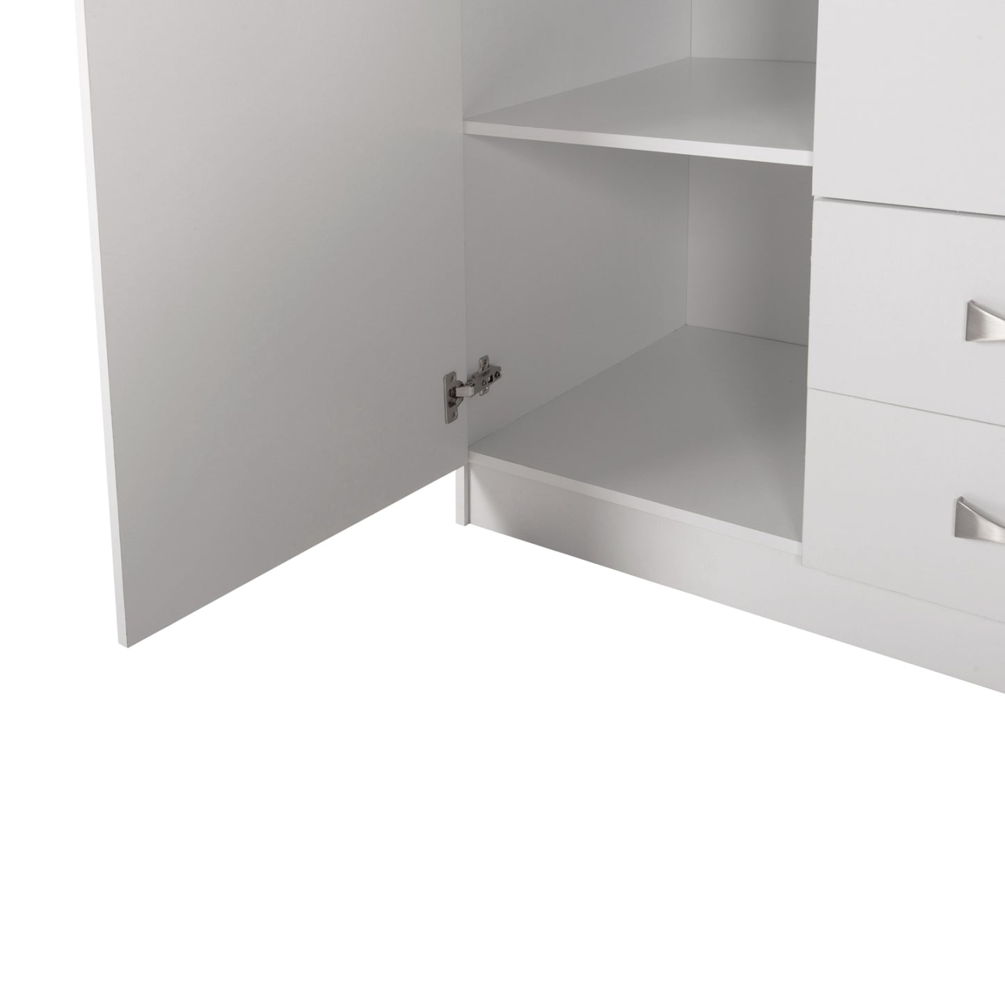WARDROBE 3-LEAF WITH LOFT CARLY HM10891.05 MELAMINE IN WHITE 150x55x240Hcm