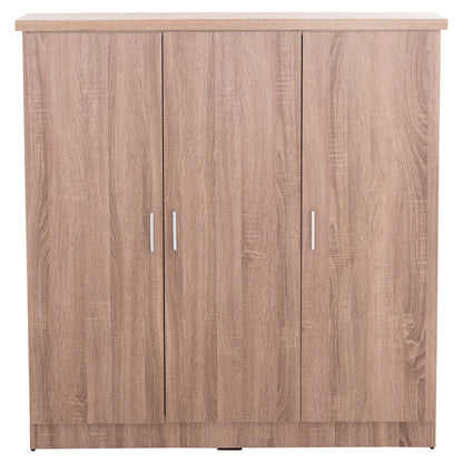 WARDROBE 3-LEAF WITH SHELVES FUENTO HM2482.01 MELAMINE IN SONAMA OAK 120-116x40x123.5Hcm
