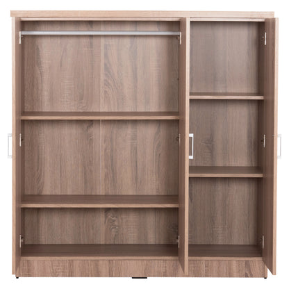 WARDROBE 3-LEAF WITH SHELVES FUENTO HM2482.01 MELAMINE IN SONAMA OAK 120-116x40x123.5Hcm