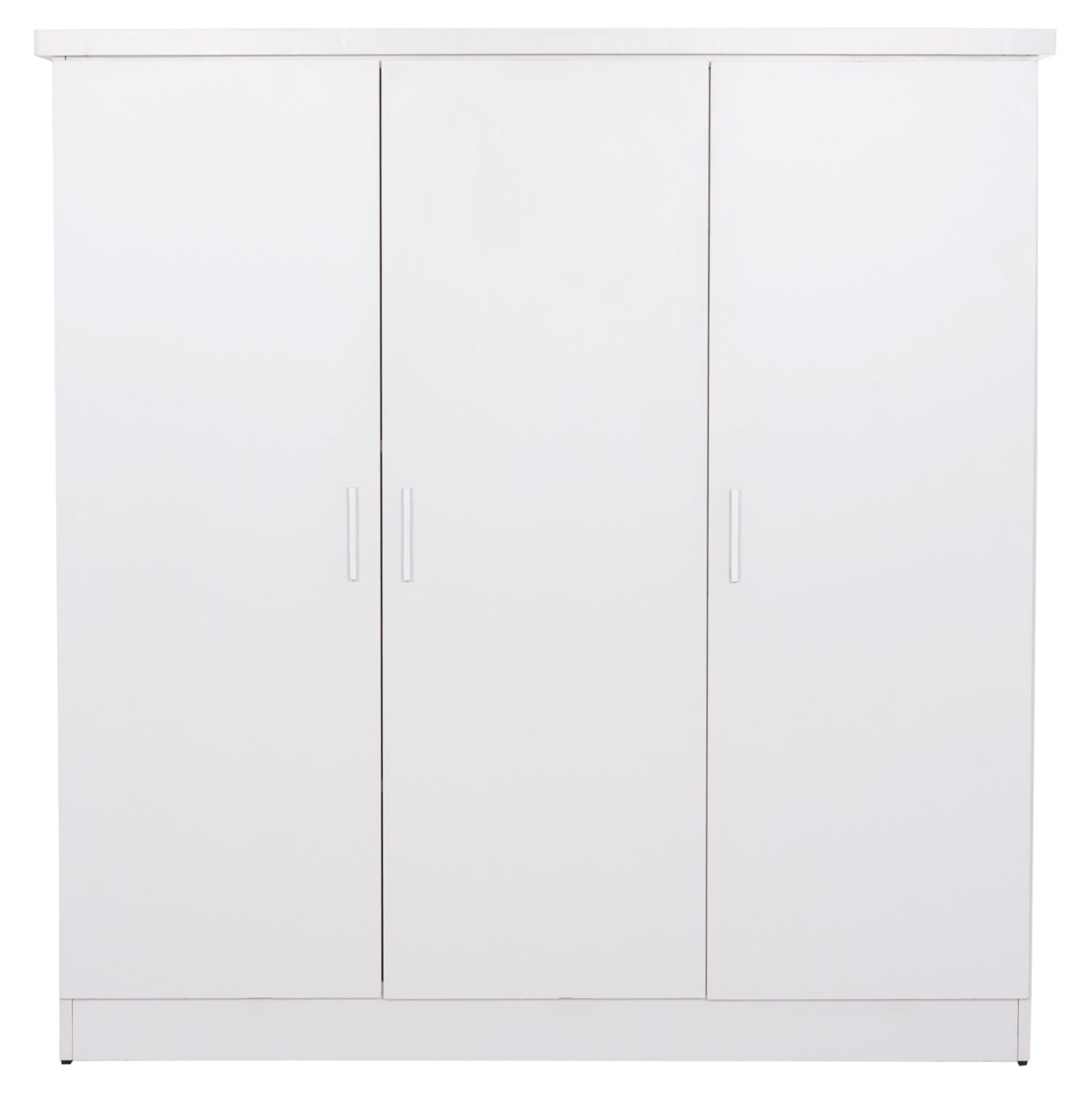WARDROBE 3-LEAF WITH SHELVES FUENTO HM2482.02 MELAMINE IN WHITE 120-116x40x123.5Hcm