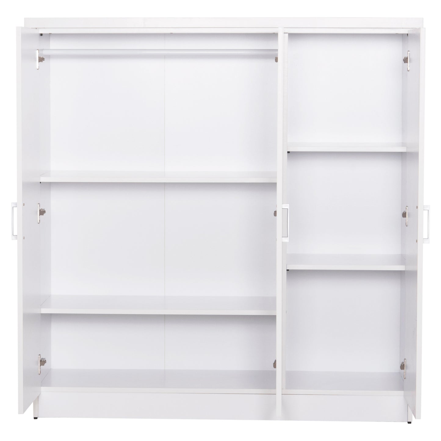 WARDROBE 3-LEAF WITH SHELVES FUENTO HM2482.02 MELAMINE IN WHITE 120-116x40x123.5Hcm