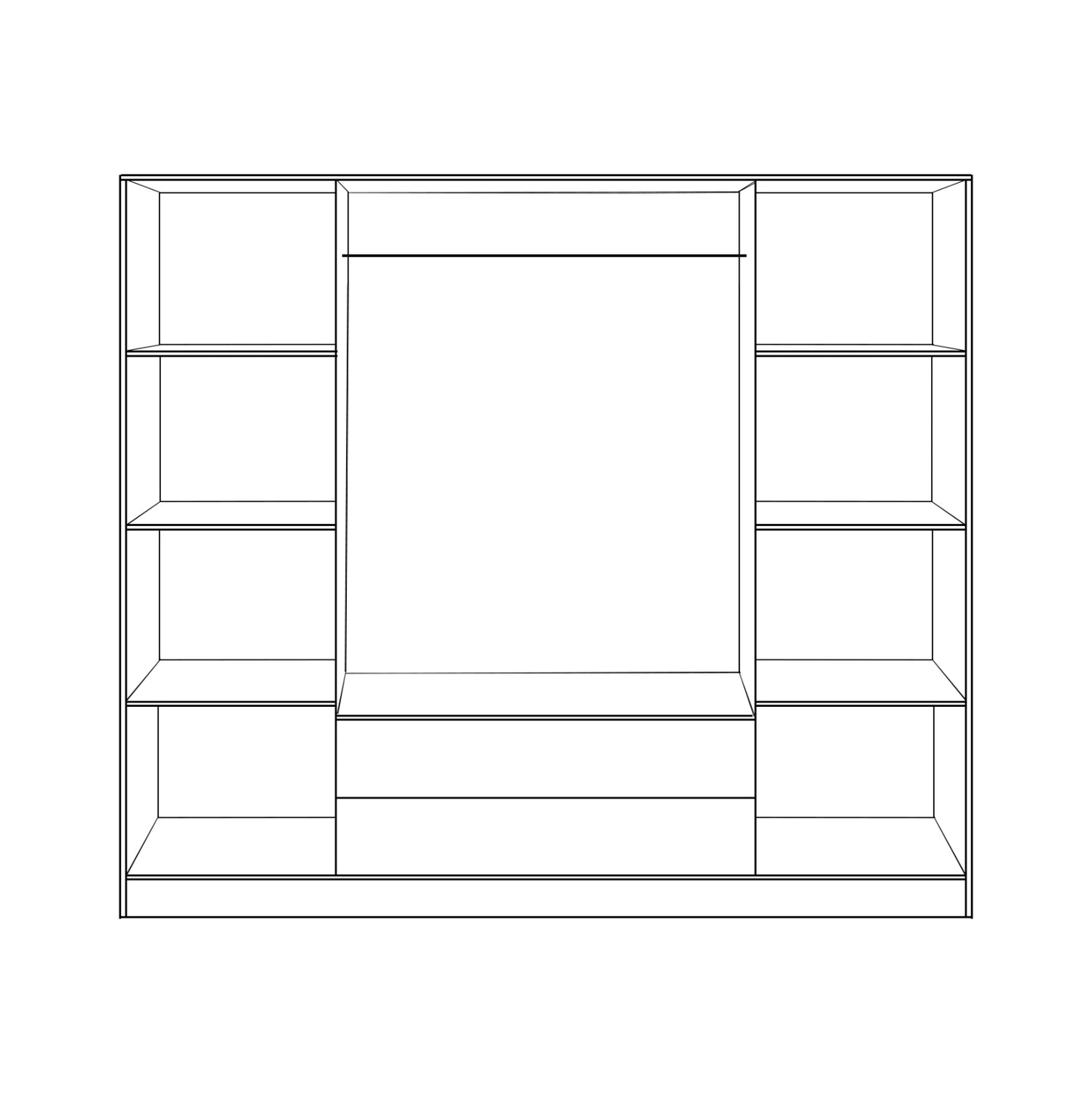 Wardrobe 4 Doors with 2 drawers 200Χ56Χ180Hcm. HM353.04 Sonama-Grey