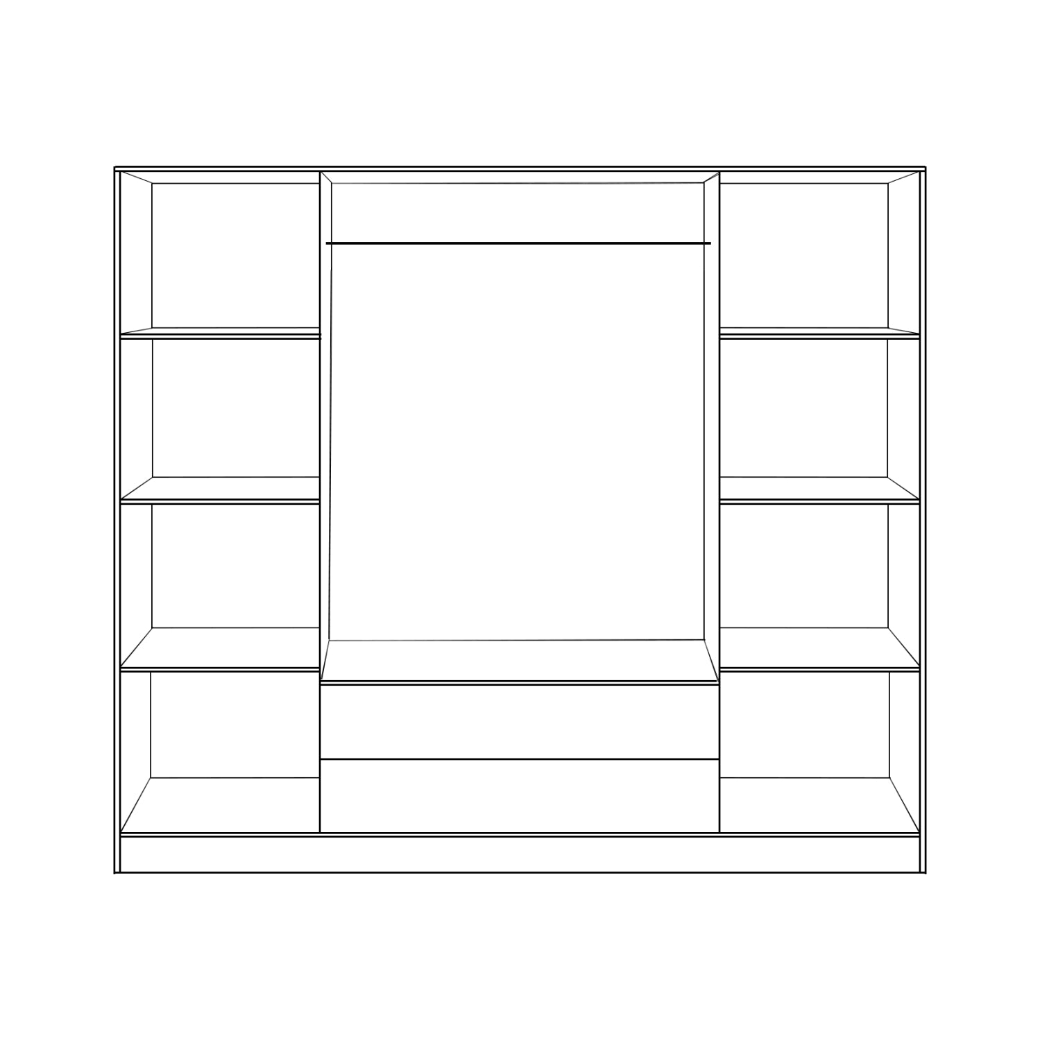 Wardrobe 4 Doors with 2 drawers 200Χ56Χ180Hcm. HM353.04 Sonama-Grey
