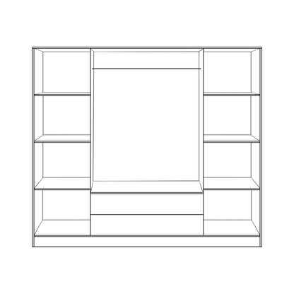 Wardrobe 4 Doors with 2 drawers 200Χ56Χ180Hcm. HM353.04 Sonama-Grey